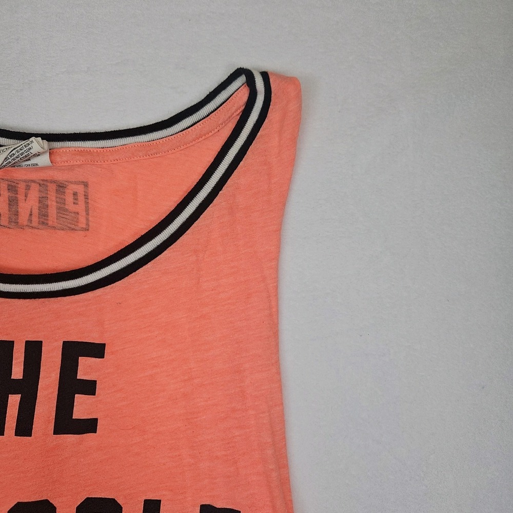 Victoria's Secret PINK Tank Top Medium Coral "The Struggle Is Real" Graphic Gym - Picture 6 of 16